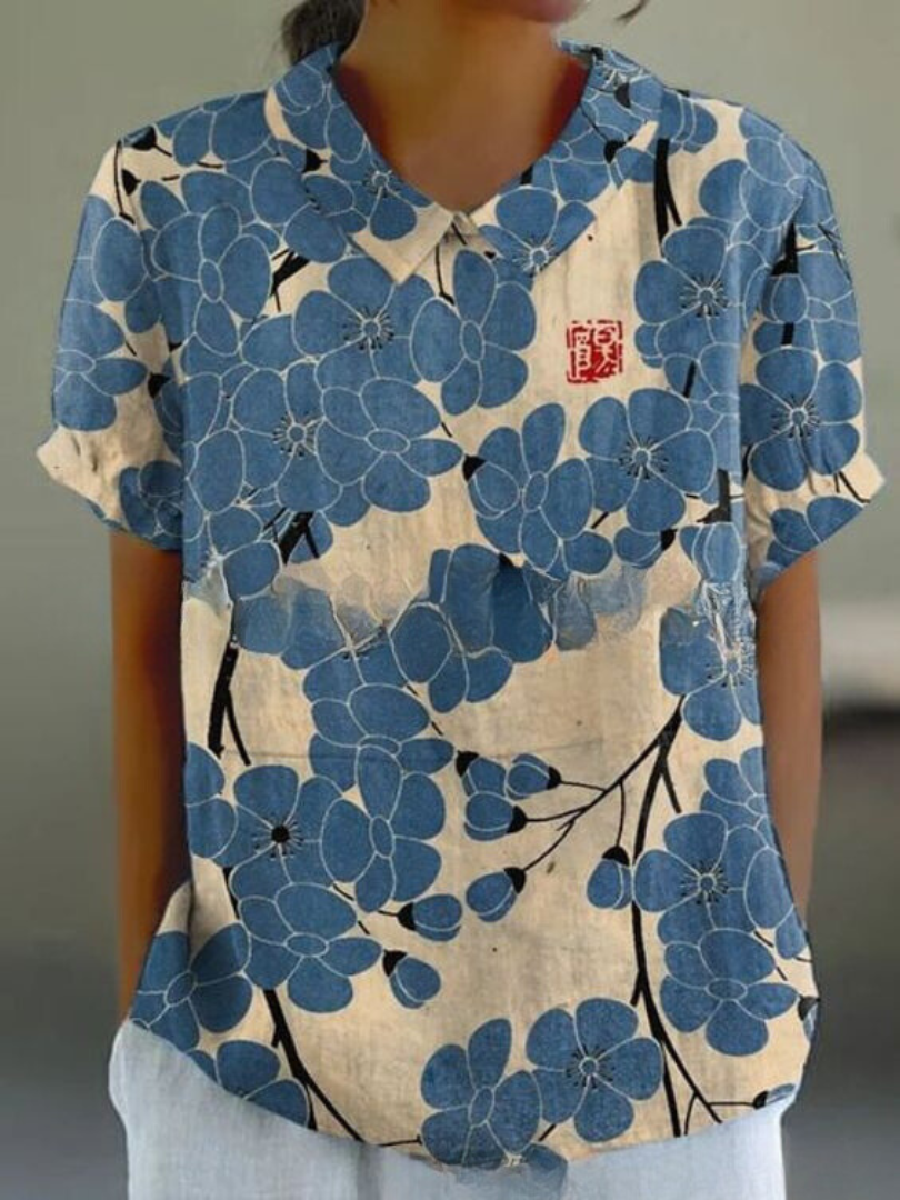 Vintage Floral Blouse for Women