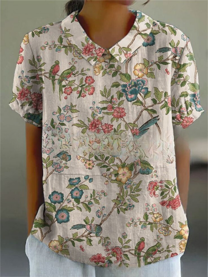 Vintage Floral Blouse for Women