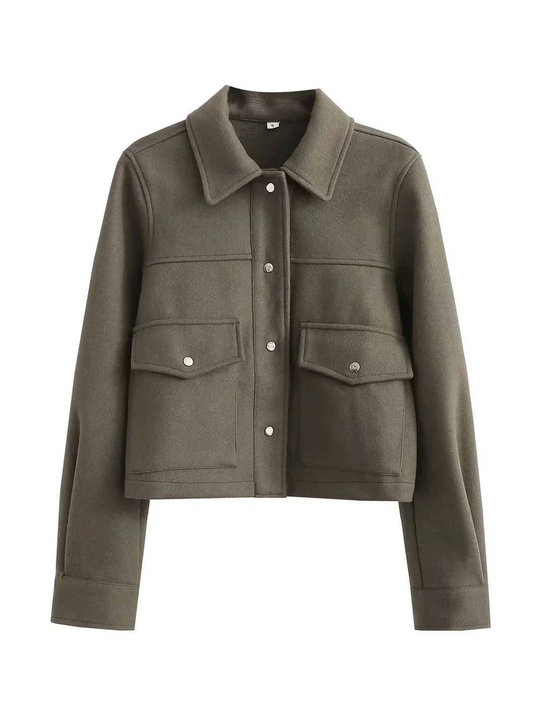 Women's utilitarian cropped bomber jacket