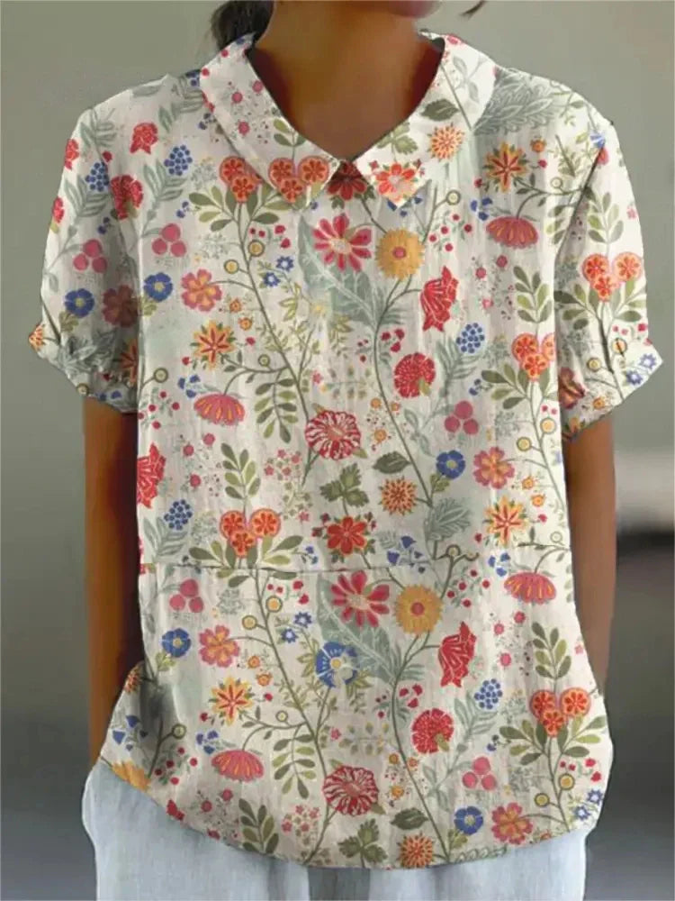 Vintage Floral Blouse for Women